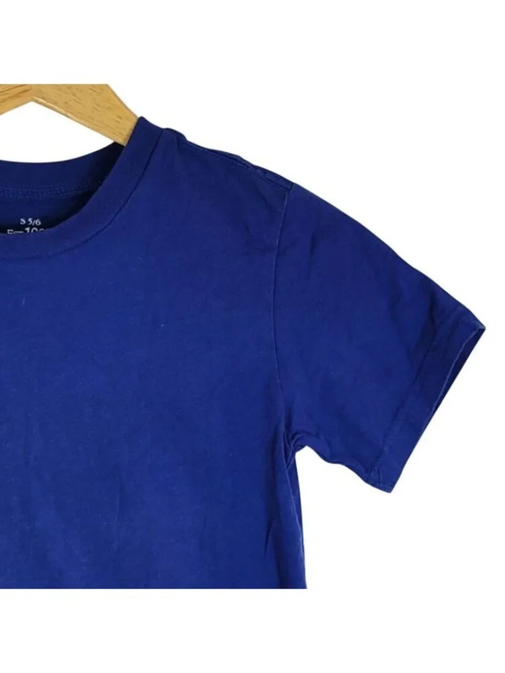 Children's Place Boys 100% Cotton T Shirt x2 Black Blue Small Short Sleeve Solid